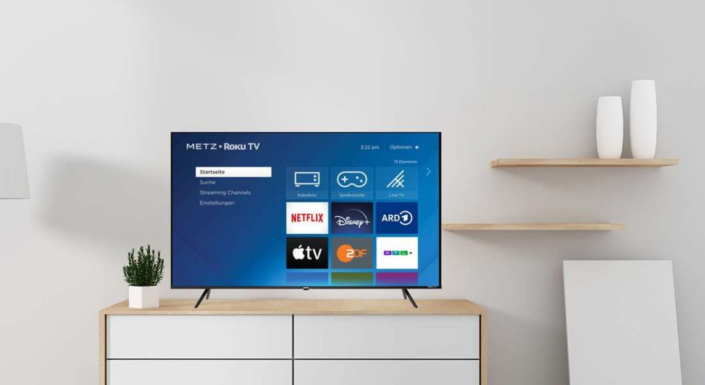 Ausgezeichnete Darstellung und einfache Bedienung über den Home-Screen oder per Sprachsteuerung sind Markenzeichen der Metz-Geräte mit der Roku-Plattform. Mit der Roku-App steuert man die Geräte auf dem Smartphone mit iOS oder Android bequem.